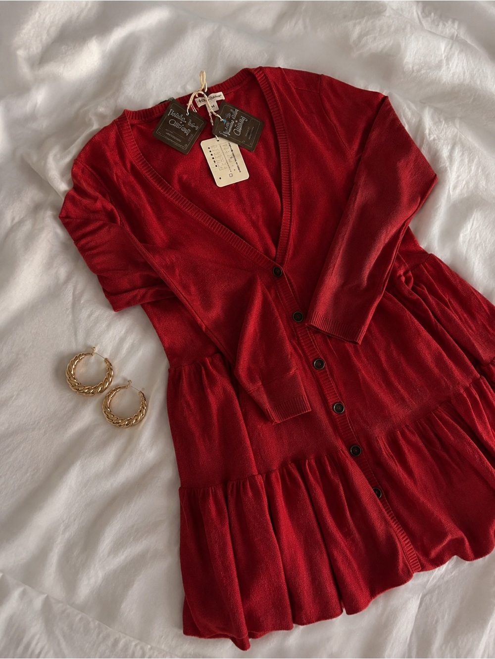 Matilda Jane Red Love Me Tender Cardigan NWT